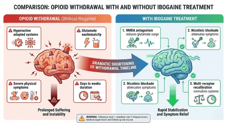 ibogaine's multi-pathway withdrawal interruption mechanism