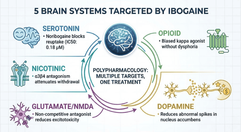 5 Brain Systems Ibogaine Affects Simultaneously